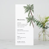 Minimalistisch trouwmenu van palmbomen menu (Staand voorkant)
