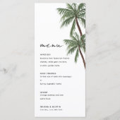 Minimalistisch trouwmenu van palmbomen menu (Voorkant)
