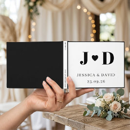 Minimalistisch trouwmonogram geschenkalbum voor ga gastenboek
