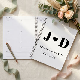 Minimalistisch trouwplannerboek voor verloofd kopp planner
