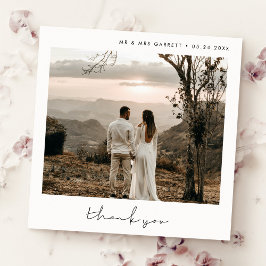 Minimalistisch trouwplein Hartelijk dank Aankondiging