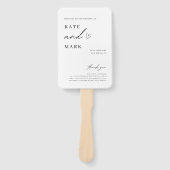 Minimalistisch Trouwprogramma Handventilator Handwaaier (Voorkant)