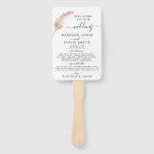 Minimalistisch Trouwprogramma met Blush Pampas Gra Handwaaier (Voorkant)