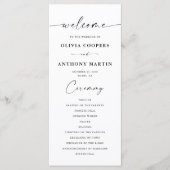 Minimalistisch trouwprogramma programmakaart (Voorkant)