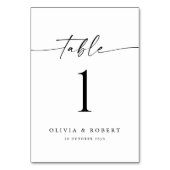 Minimalistisch trouwtafelnummer kaart (Achterkant)