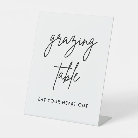 Minimalistisch trouwvoedsel grazing table bord  reclamebord met voetstuk (Voorkant)