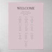 Minimalistisch Trouwzaalplan (10) Stof Roos Poster (Voorkant)