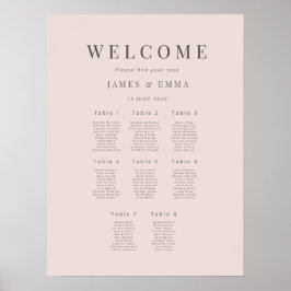 Minimalistisch Trouwzaalplan (8) Warm Blush Poster