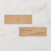 Minimalistisch TTYS Faux Linnen Mini Visitekaartje (Voorkant / Achterkant)