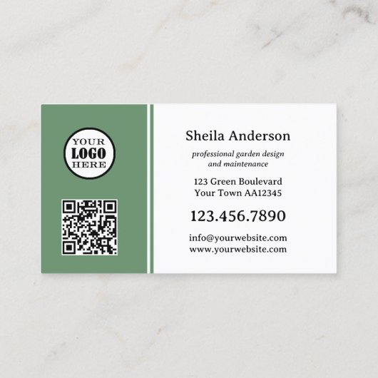 Minimalistisch tuingroen lef visitekaartje (Achterkant)