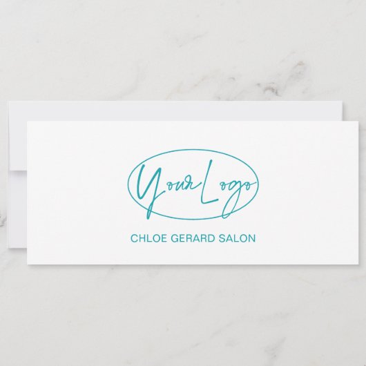 Minimalistisch Turquoise Aqua Modern cadeaubon (Achterkant)