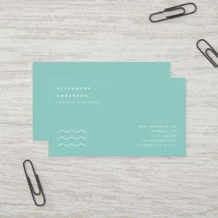 Minimalistisch turquoise blauw en wit Visitekaartj Visitekaartje