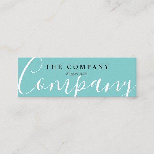 Minimalistisch Turquoise Chic Typo Mini Visitekaar Mini Visitekaartje (Voorkant)