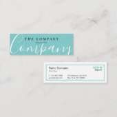 Minimalistisch Turquoise Chic Typo Mini Visitekaar Visitekaartje (Voorkant / Achterkant)