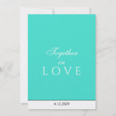 Minimalistisch turquoise koraalmonogram kaart (Achterkant)