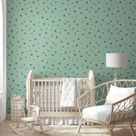Minimalistisch turquoise polka dot naadloos patroo behang