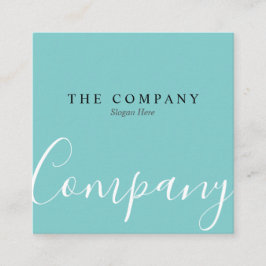 Minimalistisch Turquoise Typo Square Visitekaartje