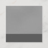 Minimalistisch tweekleurig grijs vierkante visitekaartje (Achterkant)