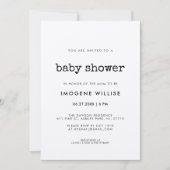 minimalistisch typemachine Baby shower Kaart (Voorkant)