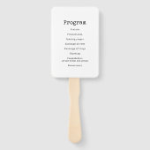 minimalistisch typemachine bruiloft programma handwaaier (Achterkant)