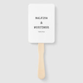 minimalistisch typemachine bruiloft programma handwaaier (Voorkant)