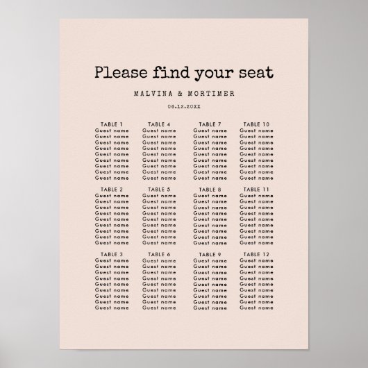 minimalistisch typemachineschema poster (Voorkant)