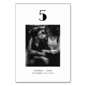 Minimalistisch Typografie Black White Photo Weddin Kaart (Voorkant)