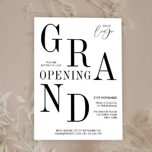 Minimalistisch Typografie Business Grand Opening E Kaart