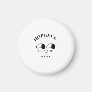 Minimalistisch typografie ontwerp met hoopvolle wr magneet