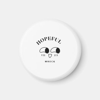 Minimalistisch typografie ontwerp met hoopvolle wr magneet