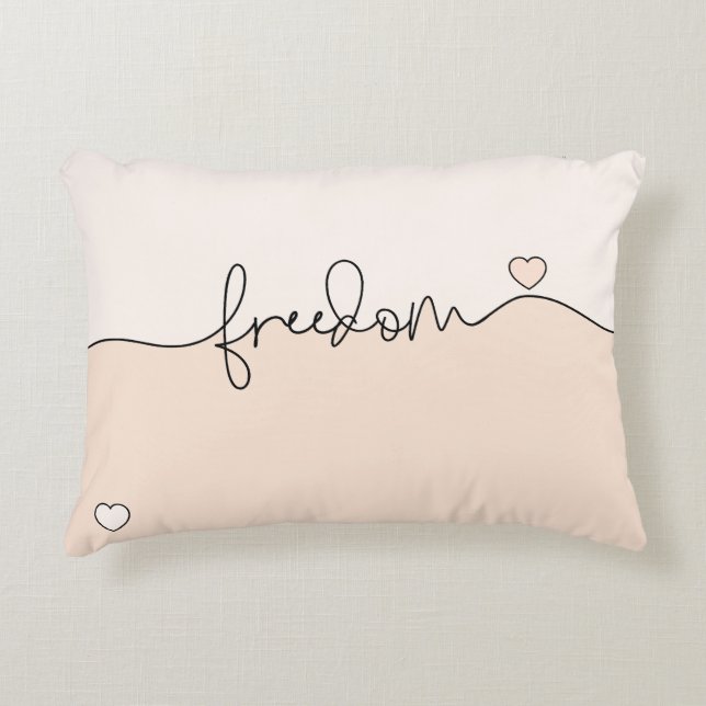 Minimalistisch typografie-ontwerp voor vrijheid accent kussen (Voorkant)