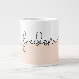 Minimalistisch typografie-ontwerp voor vrijheid grote koffiekop
