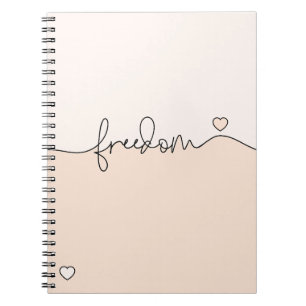 Minimalistisch typografie-ontwerp voor vrijheid notitieboek