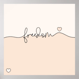 Minimalistisch typografisch ontwerp voor vrijheid poster