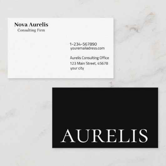 Minimalistisch typografisch Visitekaartje ontwerp (Voorkant / Achterkant)