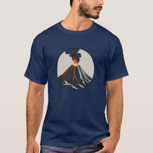 Minimalistisch Uitbarstende Vulkaancirkel Design T T-shirt