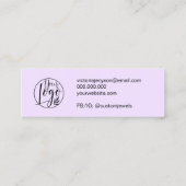 Minimalistisch uitleesscherm voor lavendel mini visitekaartje (Achterkant)