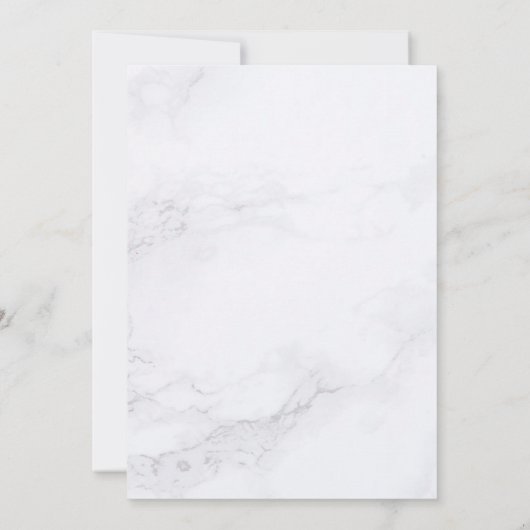 Minimalistisch uitnodigen van Floral Marble Weddin Kaart (Achterkant)