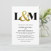 Minimalistisch uitnodigen van Initialen Kaart (Staand voorkant)