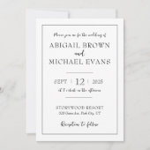 Minimalistisch uitnodigen voor bruiloft kaart (Voorkant)