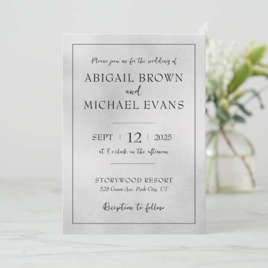 Minimalistisch uitnodigen voor bruiloft kaart (Staand voorkant)