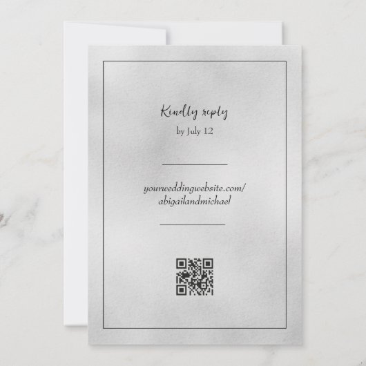 Minimalistisch uitnodigen voor bruiloft kaart (Achterkant)