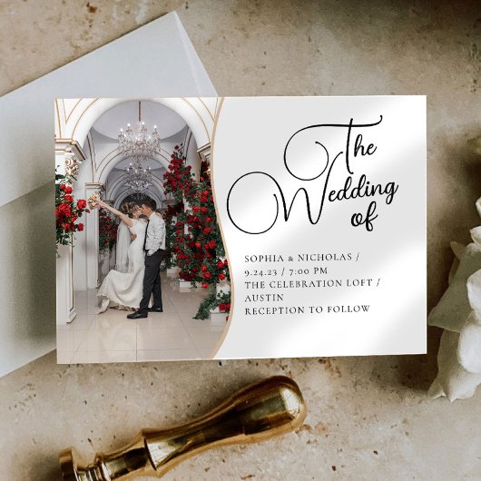 Minimalistisch uitnodigen voor bruiloft kaart