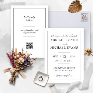 Minimalistisch uitnodigen voor bruiloft kaart