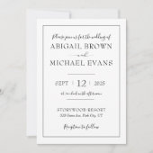 Minimalistisch uitnodigen voor bruiloft kaart (Voorkant)