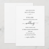 Minimalistisch uitnodigen voor bruiloft kaart (Voorkant / Achterkant)