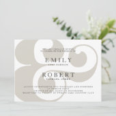 Minimalistisch uitnodigen voor een huwelijk met Tr Kaart (Staand voorkant)