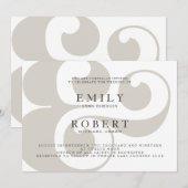 Minimalistisch uitnodigen voor een huwelijk met Tr Kaart (Voorkant / Achterkant)