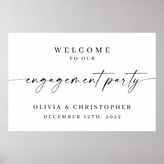 Minimalistisch uitnodigingsfeest welkomstbord poster (Voorkant)