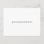 Minimalistisch uitstel van zwart en wit huwelijk briefkaart (Voorkant)